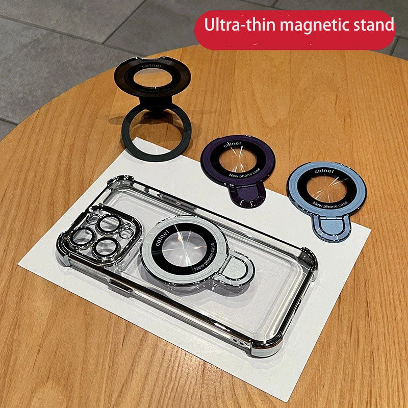 š„Hot Sellingš„Suitable for iPhone14/15/16 Electroplating Bracket Magnetic Space Shell All-inclusive Mobile Phone Case Protective Cover