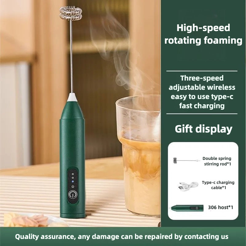 Handheld Electric Waterproof Milk Frother with Stepless Speed Regulation