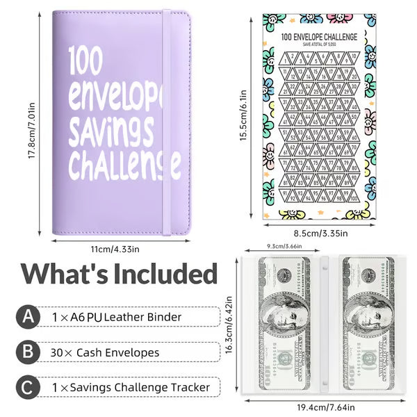 🔥✨Special Price💥🔥100 Days Money Saving Challenge Coin Envelope BudgetStorage Book💵