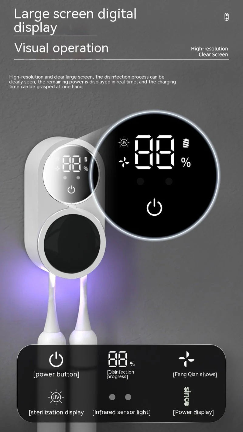 Portable UV Toothbrush Sterilizer and Holder