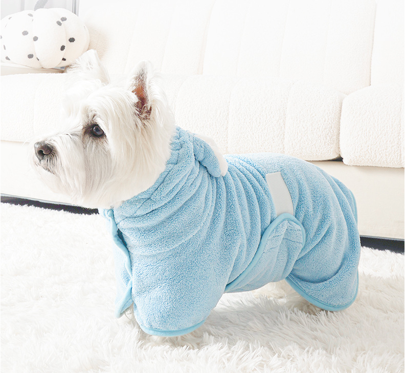 Rabbit Ear Microfiber Dog & Cat Hoodie Bathrobe