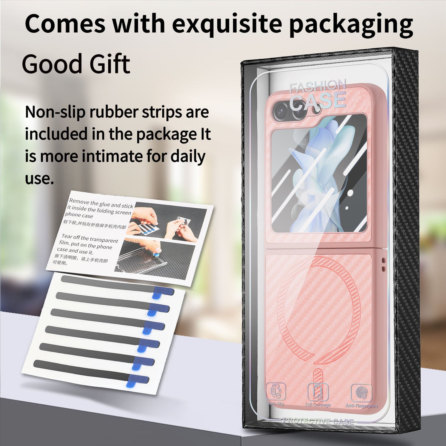 Suitable for Samsung Galaxy Z Flip series Carbon Fiber Magnetic Phone Case