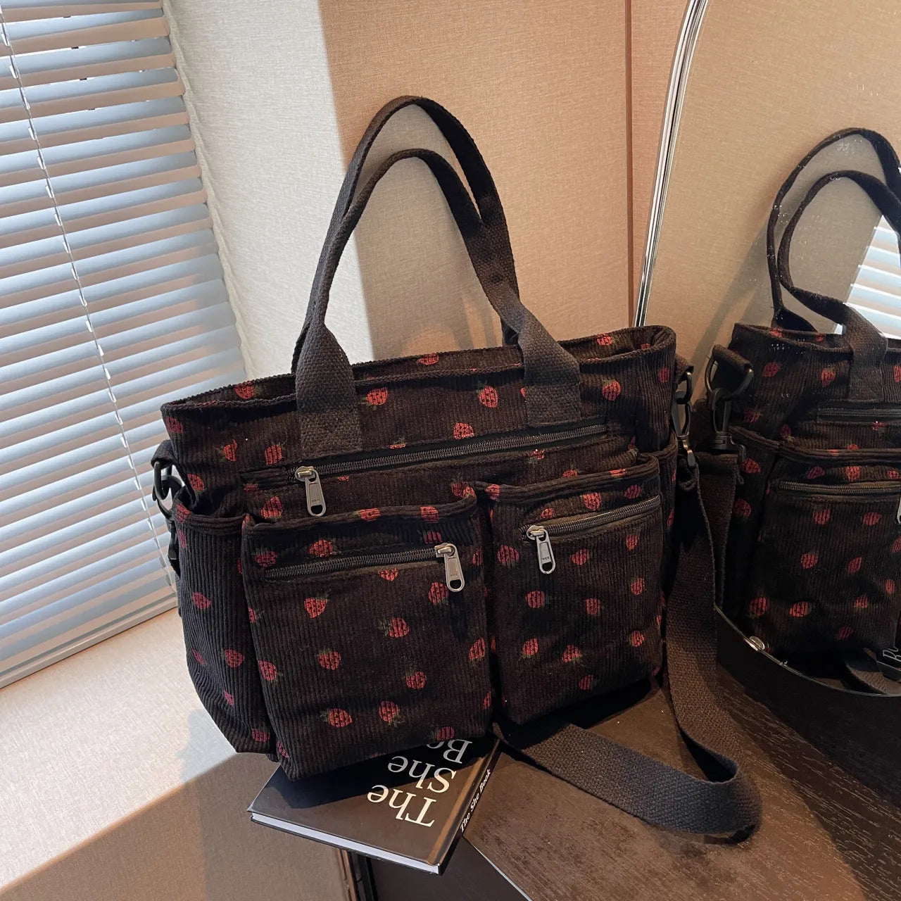 Womens Cute Corduroy Tote Bags