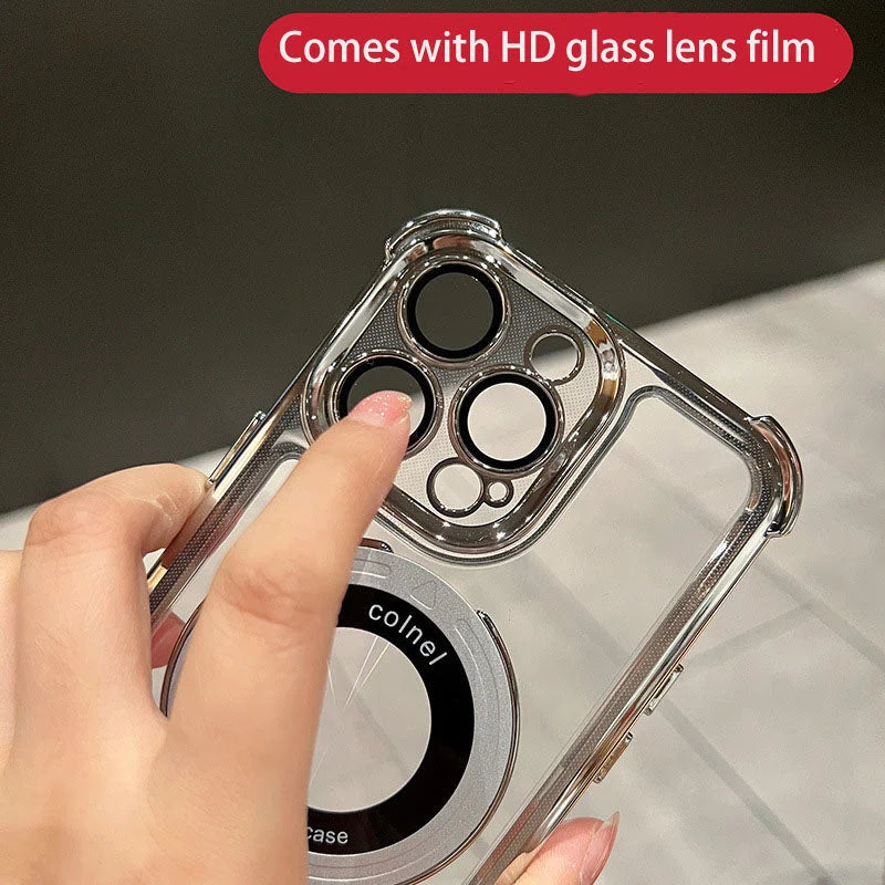 š„Hot Sellingš„Suitable for iPhone14/15/16 Electroplating Bracket Magnetic Space Shell All-inclusive Mobile Phone Case Protective Cover