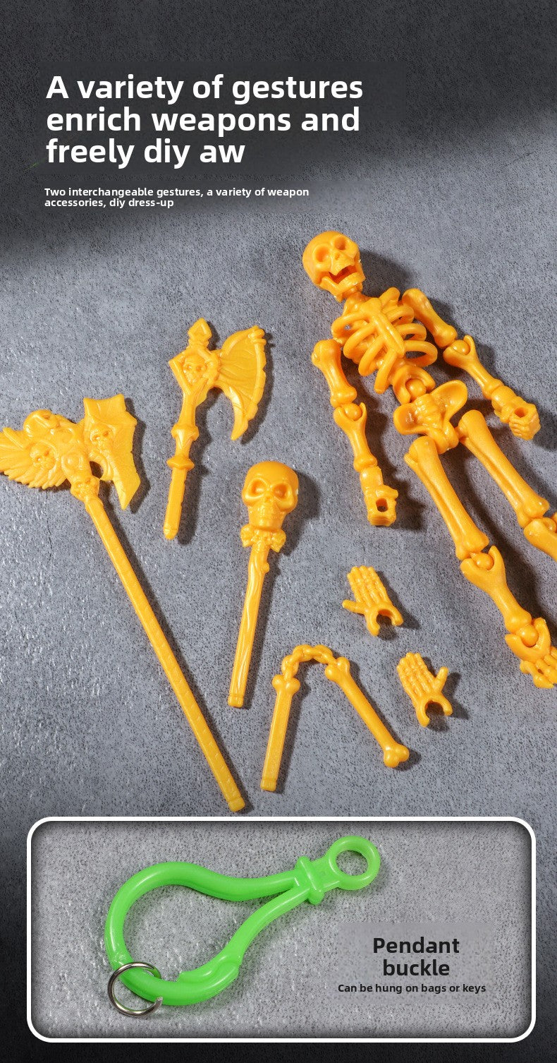 Skeleton puppet joint movable three-dimensional skeleton model ornaments puzzle assembly building block man trick toy