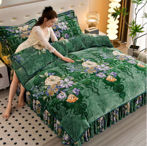 Winter warm and soft double-sided plush bed blanket, Magic thick duvet cover, Quilt, Blanket cover