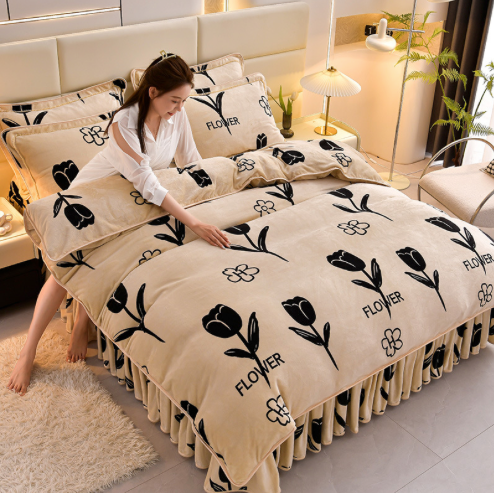 Winter warm and soft double-sided plush bed blanket, Magic thick duvet cover, Quilt, Blanket cover