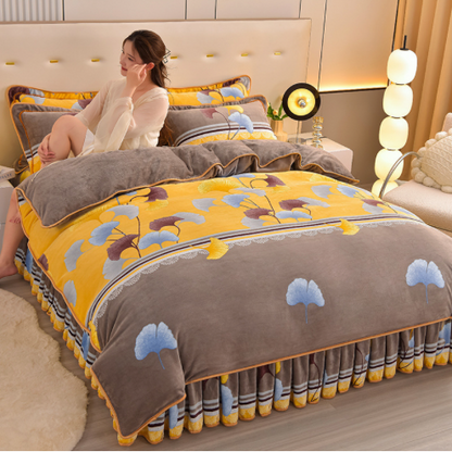 Winter warm and soft double-sided plush bed blanket, Magic thick duvet cover, Quilt, Blanket cover
