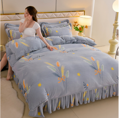 Winter warm and soft double-sided plush bed blanket, Magic thick duvet cover, Quilt, Blanket cover