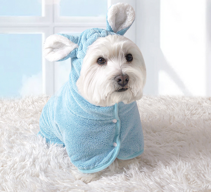 Rabbit Ear Microfiber Dog & Cat Hoodie Bathrobe