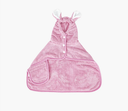 Rabbit Ear Microfiber Dog & Cat Hoodie Bathrobe