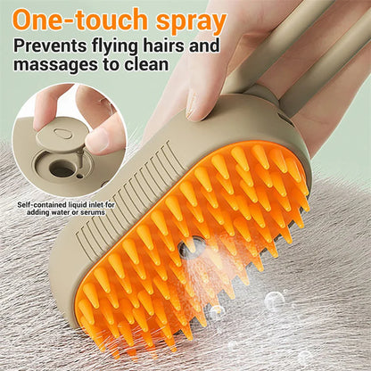 3-in-1 Electric Steam Spray Brush for Cats and Dogs