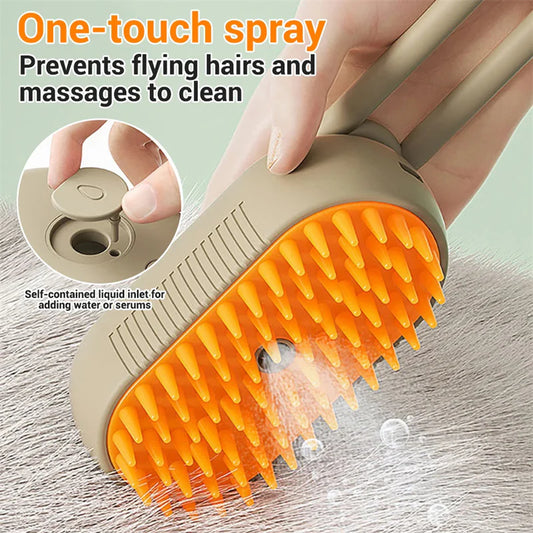 3-in-1 Electric Steam Spray Brush for Cats and Dogs