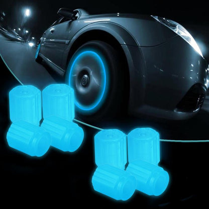 Tire Valve Cap Set, Fluorescent Glow in The Dark Air Caps Cover