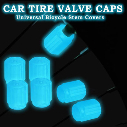 Tire Valve Cap Set, Fluorescent Glow in The Dark Air Caps Cover
