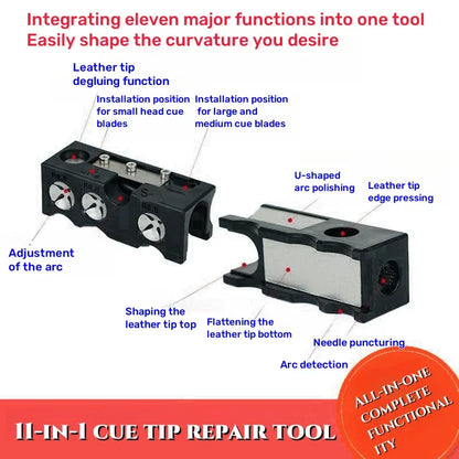 🔥The price is limited ! 🔥 8 in 1 Multifunctional Pool Cue Shaping Tool, Pool Cue Tip Repair Tool Accessories