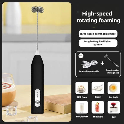 Handheld Electric Waterproof Milk Frother with Stepless Speed Regulation