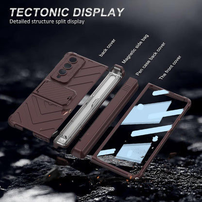Suitable for Samsung Galaxy Z Fold 3/4/5/6 Phone Case with Magnetic Hinge Pencil Case