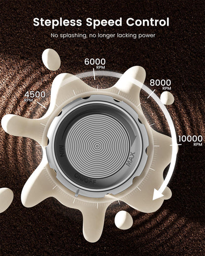 Handheld Electric Waterproof Milk Frother with Stepless Speed Regulation