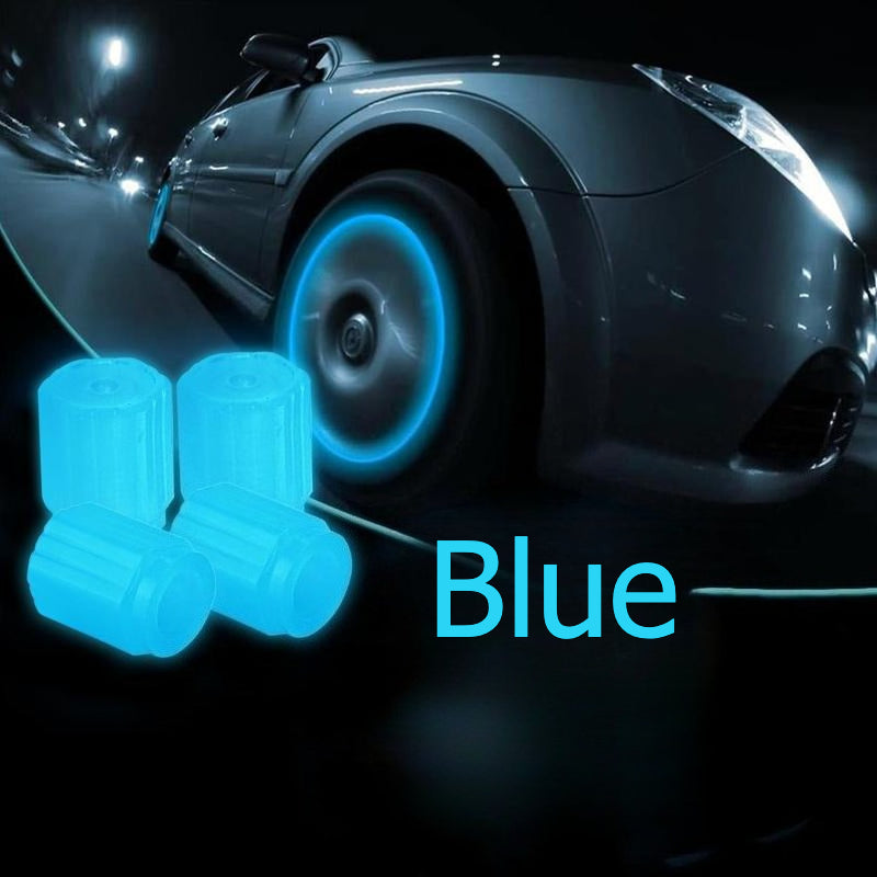 Tire Valve Cap Set, Fluorescent Glow in The Dark Air Caps Cover