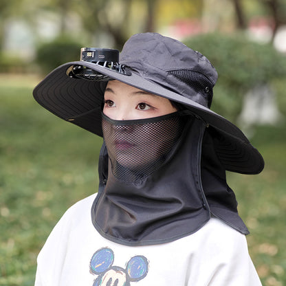 Sun Hat with Built-in Fan with Fan Neck Cap - Automatic Charging