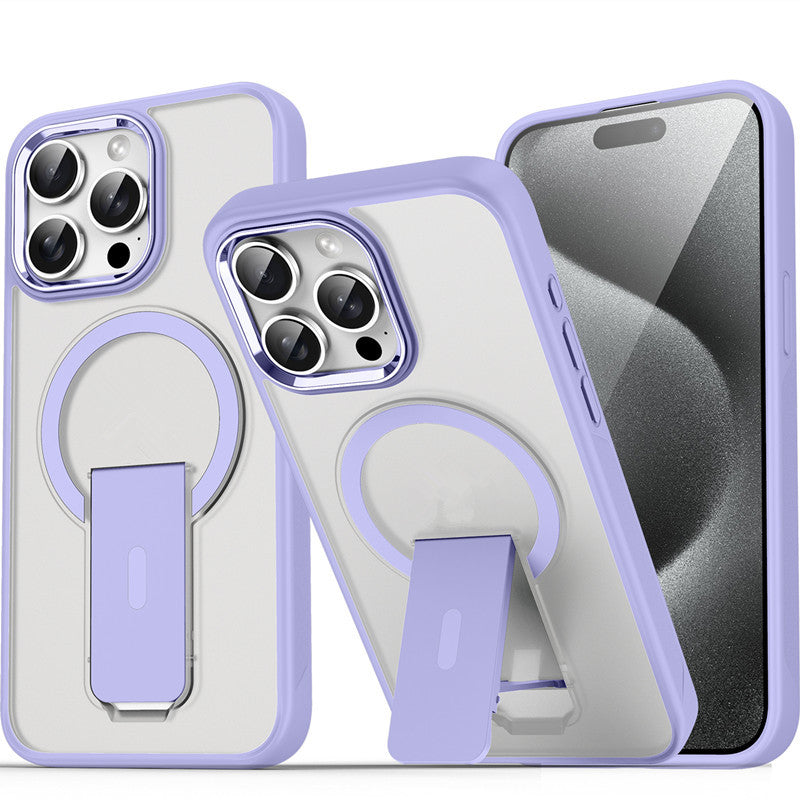 Suitable for iPhone 14/15/16 Series Magnetic Bracket Skin-feel Mobile Phone Case