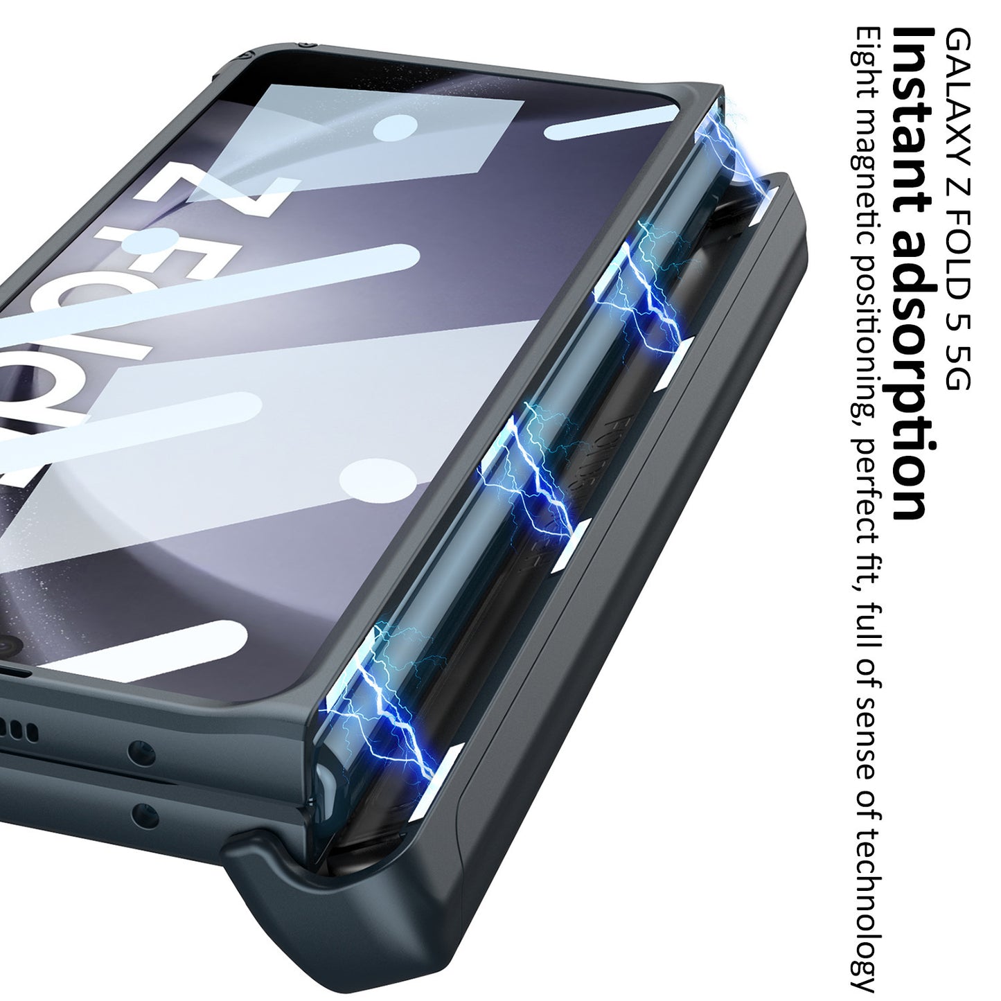 Suitable for Samsung Galaxy Z Fold 3/4/5/6 Phone Case with Magnetic Hinge Pencil Case