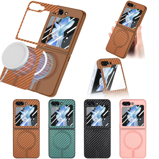 Suitable for Samsung Galaxy Z Flip series Carbon Fiber Magnetic Phone Case