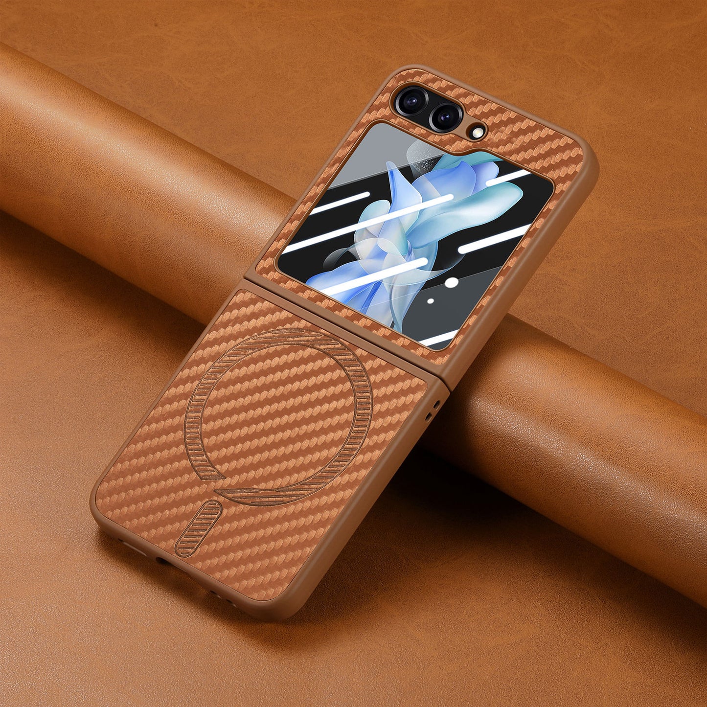 Suitable for Samsung Galaxy Z Flip series Carbon Fiber Magnetic Phone Case
