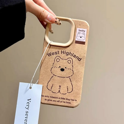 Suitable for iPhone 14/15/16 Cartoon West Highland Puppy Retro Phone Case