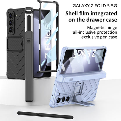 Suitable for Samsung Galaxy Z Fold 3/4/5/6 Phone Case with Magnetic Hinge Pencil Case