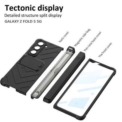 Suitable for Samsung Galaxy Z Fold 3/4/5/6 Phone Case with Magnetic Hinge Pencil Case