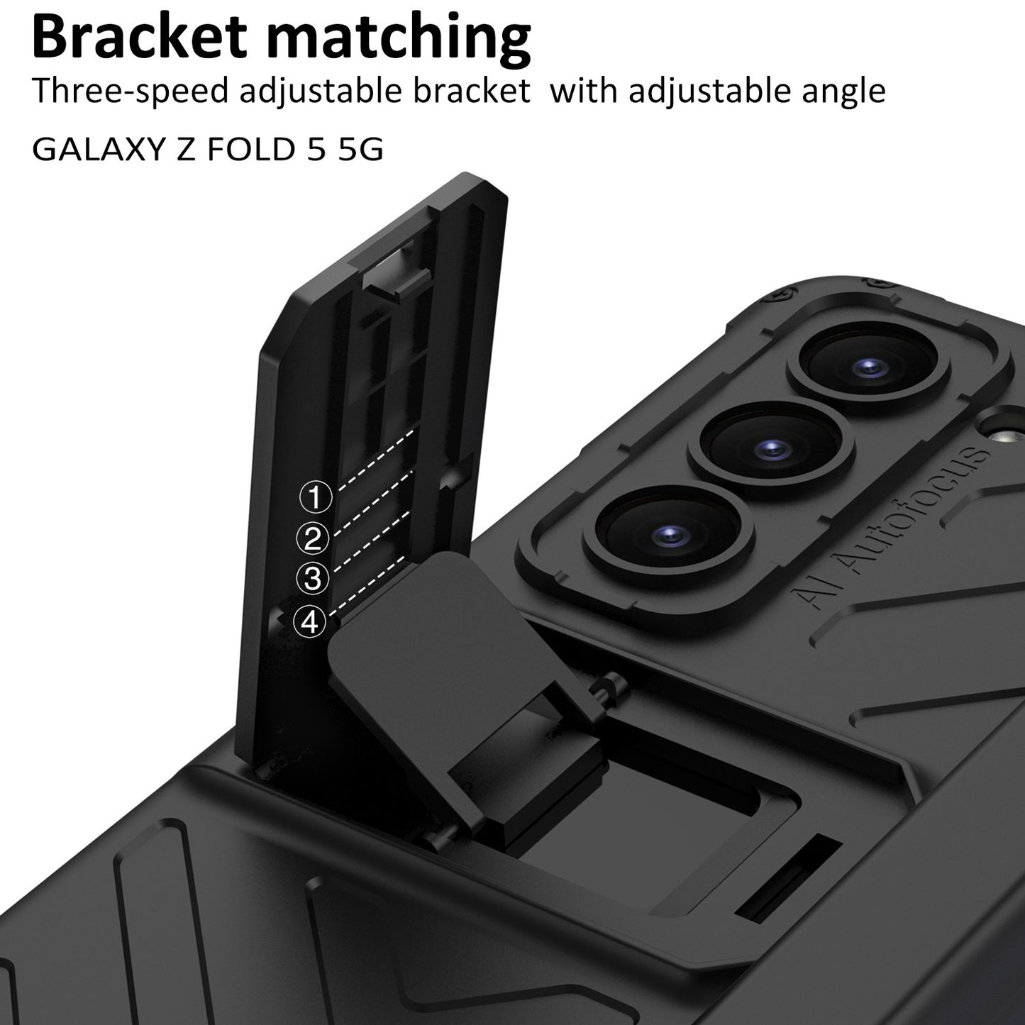 Suitable for Samsung Galaxy Z Fold 3/4/5/6 Phone Case with Magnetic Hinge Pencil Case