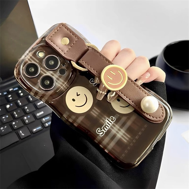 🔥Hot Selling🔥Leather Case Compatible Suitable for iPhone 14/15 Case With Wrist Strap, Leopard Print