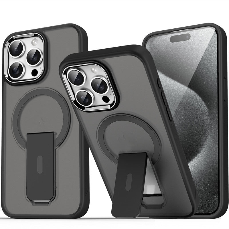Suitable for iPhone 14/15/16 Series Magnetic Bracket Skin-feel Mobile Phone Case
