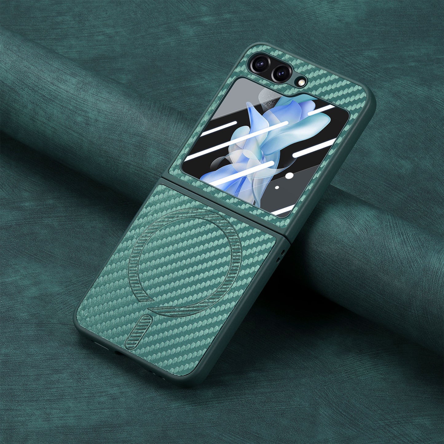 Suitable for Samsung Galaxy Z Flip series Carbon Fiber Magnetic Phone Case