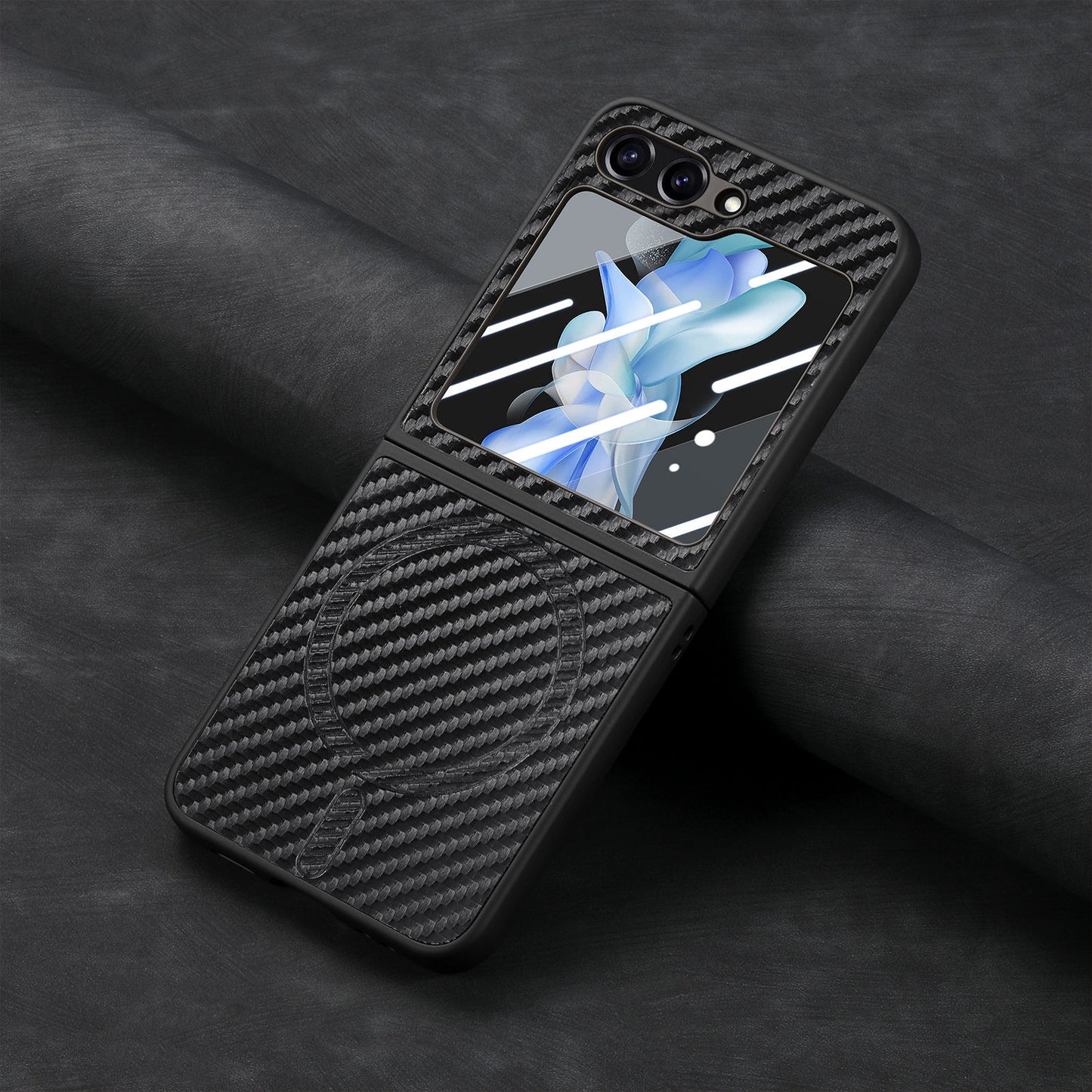 Suitable for Samsung Galaxy Z Flip series Carbon Fiber Magnetic Phone Case