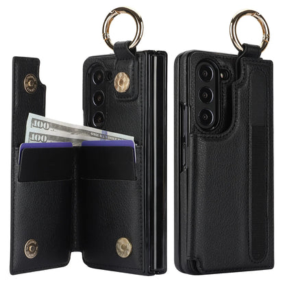 For Samsung Z Fold3/4/5/6 Wallet Ring Pen Slot Phone Case